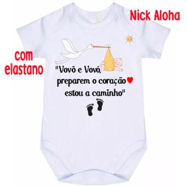 Imagem de body bebê vovó e vovô preparem o coração estou a caminho cód 1762 - ni