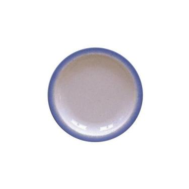 Imagem de Prato sobremesa tramontina rústico azul em porcelana decorada 21 cm