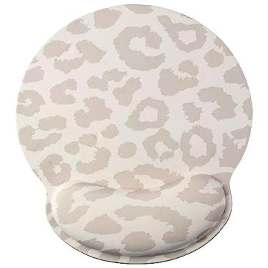 Imagem de dohobby Mouse pad ergonômico com suporte de descanso de pulso em gel, almofada de descanso de pulso leopardo cinza com base antiderrapante, digitação e alívio da dor para trabalho, jogos