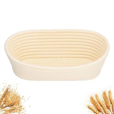 Imagem de Cesta de fermentação de pão, tigela de ratten para assar, fermentar, utensílios de armazenamento de alimentos (24 cm off-white)