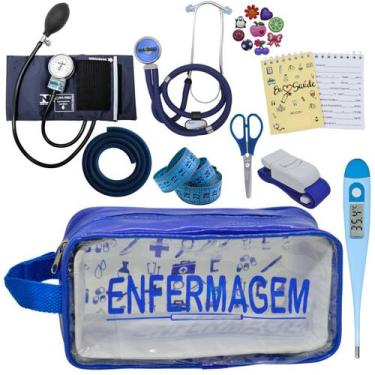 Imagem de Kit Academico Enfermagem Esfigmomanometro Aparelho de Pressao Estetosc