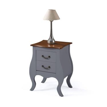 Imagem de Mesa De Cabeceira Bombê Antique 2 Gavetas - M51026 Cor Garapa - Verniz