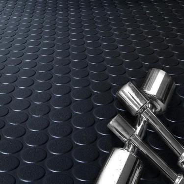 Imagem de Piso Relevo Moeda Emborrachado Antiderrapante 1X17Mt - MCores, Preto