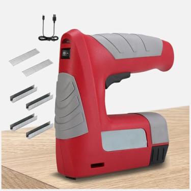 Imagem de Conjunto de pistolas de pregos alimentadas por bateria USB, 95 pregos/min, interruptor de segurança, grampeador elétrico de 4,2 V 2000 Mah, 3 métodos de pregos, 3000 pregos e carregador rápido, para