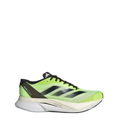 Imagem de adidas Tênis masculino Adizero Boston 12, Calçado branco/preto/limão lúcido, 39