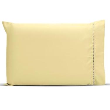 Imagem de Fronha Avulsa C/Ponto Palito 70x50 Percal 200 Fios 100% ALG (Amarelo)