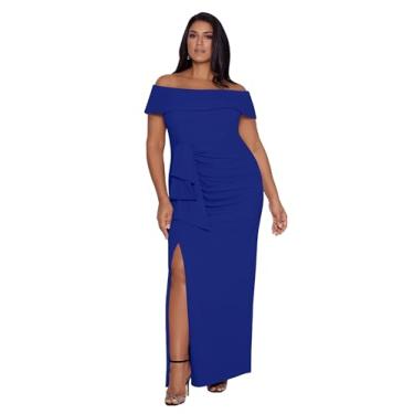 Imagem de Xscape Vestido feminino plus size longo tomara que caia em crepe, Para Barco, 54