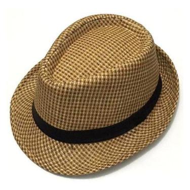 Imagem de Chapéu Fedora Panamá Palha Aba Curta De 3cm Forrado 60014 - oem