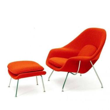 Imagem de Poltrona Womb Chair com Puff - Outros, Laranja