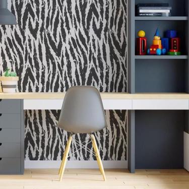 Imagem de Papel de Parede Adesivo Zebra Animal Print N06249 0,58x2,5M - Adesivo 
