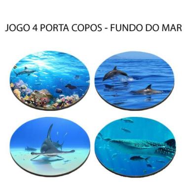 Imagem de Kit 4 Bolacha de Chopp do Fundo do Mar Mergulhe lindas fotos Redondo -