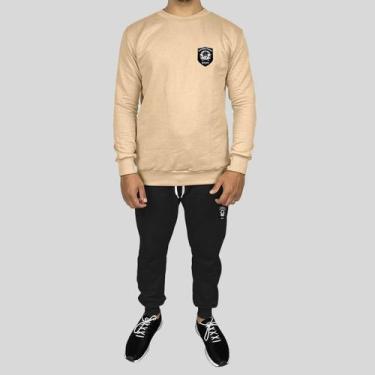 Imagem de Conjunto Calça e Blusa Moletom Careca Sem Capuz Algodão Segurança - MP