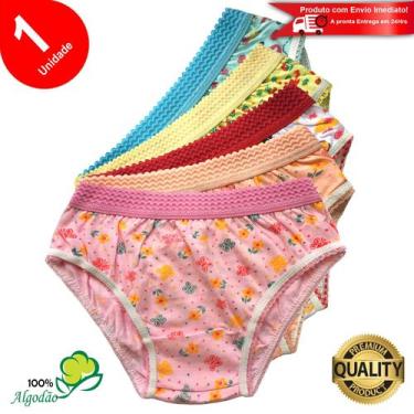Imagem de Calcinha Infantil Algodão Cós Elástico Estampada Menina - Lookinho Kid