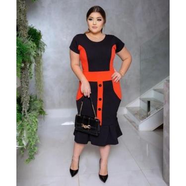 Imagem de Vestido Midi Sara Moda Evangélica Feminina - MISS FLOWER, Laranja, G