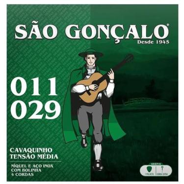 Imagem de Encordoamento cavaco são gonçalo níquel com bolinha tensão média jogo 