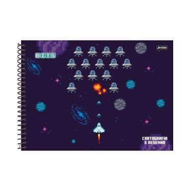 Imagem de Caderno de desenho Jandaia bits 275x200mm 80 folhas 