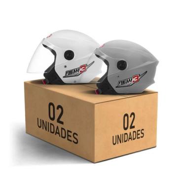 Imagem de Kit 2 Capacetes New Liberty 3 Abertos Pro Tork Moto Masculino Feminino