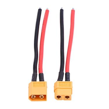Imagem de Conjunto de 2 Unidades Xt60 Fêmea Macho Conector Adaptador 14AWG Cabo de Silicone Fio Acessório RC