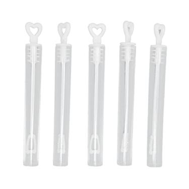 Imagem de Varinhas de Bolha de 96 Peças Com Tampa Em Formato de Coração, Bastões de Bolha ABS Transparentes de 4,1 Polegadas, Brinquedos de Verão, Lembrancinhas para Crianças, Mini Tubo de