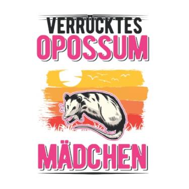 Imagem de Opossum Notizbuch: Verrücktes Opossum Mädchen Possum Beutelratte / 6x9 Zoll / 120 karierte Seiten