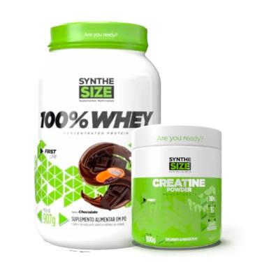 Imagem de Kit Synthesize - Creatina Monohidratada 300g + Whey Protein 100% Concentrado 907g - Chocolate