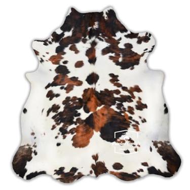 Imagem de Prime Cowhides Tapete de couro de vaca lindo cabelo genuíno tricolor no couro tamanho: GG (6 pés x 8 pés) (180 cm x 225 cm)