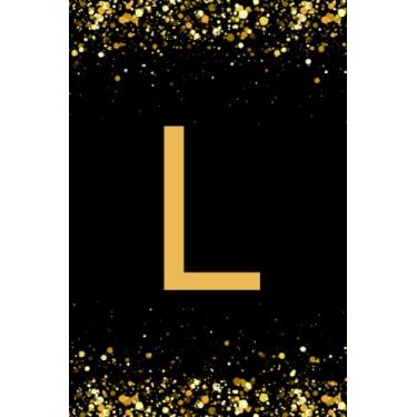 Imagem de L: Personalized Monogram Initial Lined Printed Glitter Notebook