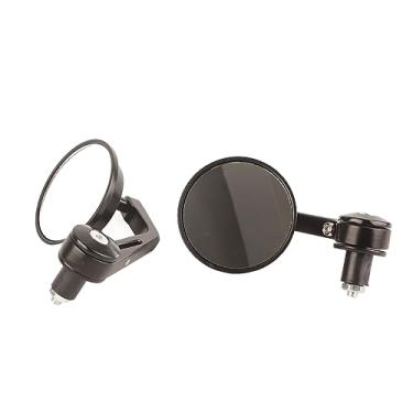 Imagem de Universal Redondo Moto Motocicleta Vista Traseira Alça Barra Final Retrovisor Espelhos Laterais Cromo Cabeça Giratória Design para Uma Condução Mais Segura 7.7cm 3 Polegadas à