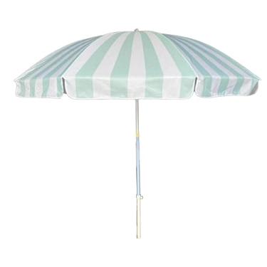 Imagem de Guarda-chuva de jardim Guarda-chuva de pátio listrado Guarda-chuva de praia dobrável automático Grande tenda ao ar livre Comercial Cabo longo Guarda-chuva de publicidade Base preenchível