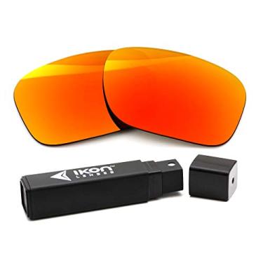 Imagem de IKON LENSES Lentes de reposição para óculos de sol Oakley Sylas de 57 mm (Polarizados) (espelho de fogo)