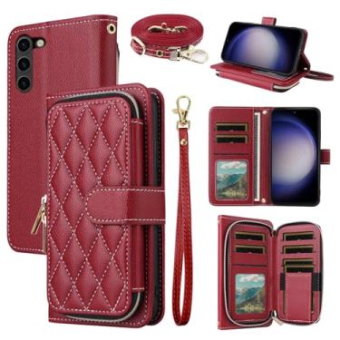 Imagem de Dswteny Argyle Capa carteira para Samsung Galaxy Z Fold 6 5G 2024 com alça de pulso, alça de ombro, suporte para cartão de crédito, acessórios para celular ZFold6 Z6 G Fold6 6Z mulheres meninas
