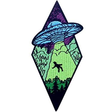 Imagem de Beam Me Up X-File UFO Alien Patch bordado com aplique de ferro no emblema costurado