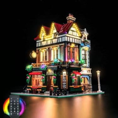 Imagem de LocoLee Kit de luz compatível com Lego Tudor Corner - sem modelo apenas luz, acessórios de iluminação LED compatíveis com Lego English Street Corner 10350 (versão RC)