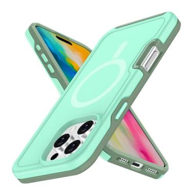 Imagem de Capa de proteção de camada dupla magnética para iPhone 15 11 12 13 14 Pro Max à prova de choque, capa fosca, A08, para iPhone 12