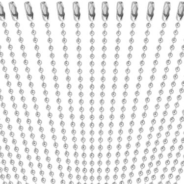 Imagem de Forise 100Pcs Bola Contas Corrente A Granel, Prata Chaveiro Anéis Corrente De Metal, 4.72 Polegadas Dog Tag Metal Pequena Corrente Com Conectores Para Pendurar Decoração