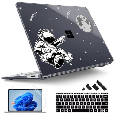 Imagem de Tuiklol Capa para laptop Microsoft Surface de 13,9 polegadas, versão 2024, 7ª edição, Windows 11 AI+ modelo de PC: 2036 com capa rígida de plástico + protetor de tela + capa de teclado, astronauta