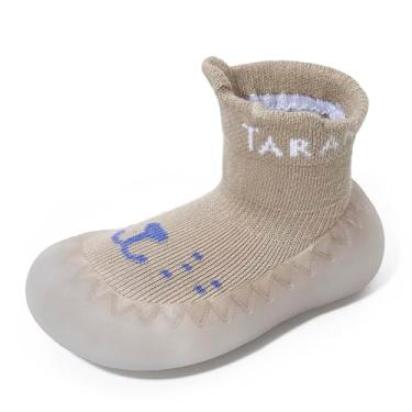 Imagem de TARANIS Sapatos de caminhada para bebês, chinelos respiráveis com sola de borracha macia para meninos e meninas, Leão cáqui, 16