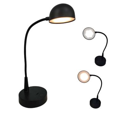 Imagem de Luminaria Abajur LED Touch 3 Tons Recarregavel USB Flexivel Casa Sala Quarto Cabeceira Trabalho Mesa Escritorio Recepçao Iluminaçao Decoraçao