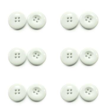 Imagem de Botão Branco 20mm 4 furos N32 Para Costura 200 Peças Artesanato DIY Ro