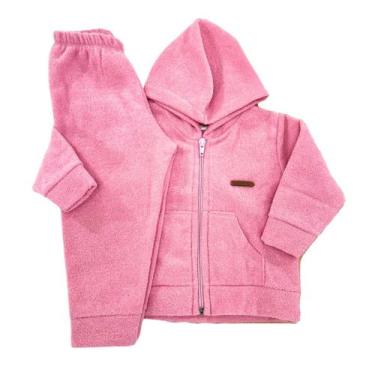 Imagem de Conjunto Jaqueta Calça Boucle Peluciado Inverno Bebê Básico - Fofotinh