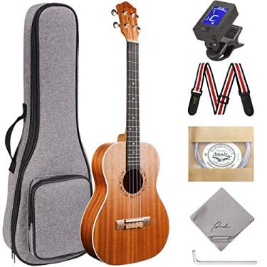 Imagem de Ranch Barítono Ukulele Kit de instrumentos Ukelele 76.2 cm para iniciantes pacote pacote Gig bag, afinador, alça, conjunto de ferramentas ajustáveis