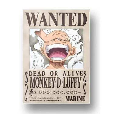 Imagem de Placa de metal Decoração Cartaz de Procurado Luffy Gear 5 - ocamelo
