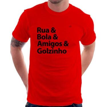 Imagem de Camiseta Rua & Bola & Amigos & Golzinho - Foca na Moda, Vermelho, P