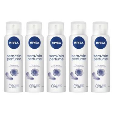 Imagem de Kit 5 Antitranspirante em aerossol Nivea sem perfume 150 Ml