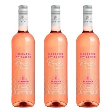 Imagem de Kit 3 Unidades Vinho Almadén Frisante Moscatel Rosé 750ml