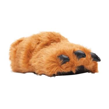 Imagem de Pantufas infantis e adultos Happy Feet Animal, Claw - Brown, 5.5-7.5 Women/4.5-6.5 Men