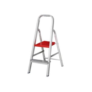 Imagem de Escada de Alumínio 2 Degraus Escadinha Tesoura Dobrável Doméstica Casa Apartamento Suporta 120kg