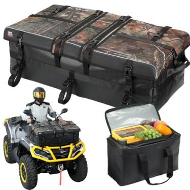 Imagem de KEMIMOTO Bolsa de armazenamento de carga quadriciclo 80L com refrigerador adicional de 13L e divisor ajustável, bolsa impermeável sem zíper compatível com Polaris Sportsman Can-Am Kawasaki Brute Force