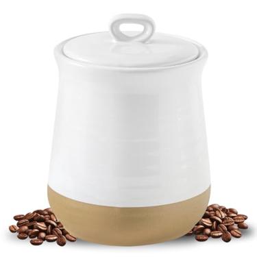 Imagem de Tikooere Pote De Cerâmica Para Alimentos, Pote De Biscoitos De 88 Oz Com Tampa Hermética, Lata De Café De Fazenda Para Decoração De Casa, Lata De Cozinha Para Grãos De Café, Açúcar, Farinha, Lanche,