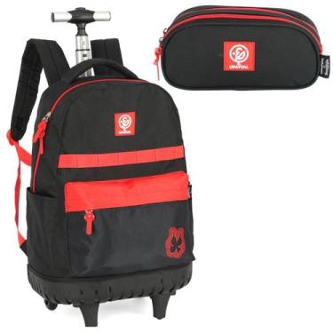 Imagem de Kit Mochila De Rodinha E Estojo Bolsa Original Enaldinho - Luxcel, Pre
